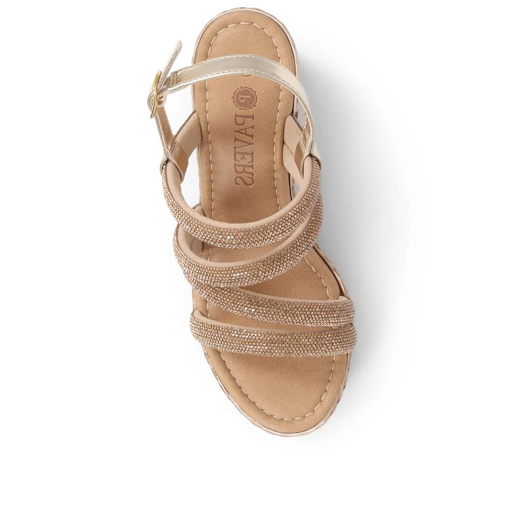 Embellished Platform Espadrilles  - CLUBS39007 / 325 320 - Bronze - Image 5