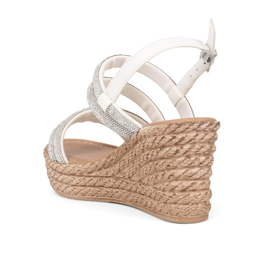 Embellished Platform Espadrilles - CLUBS39007 / 325 320 - Silver - Image 3
