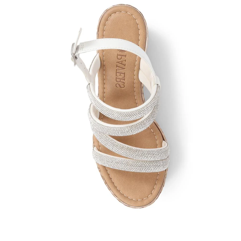 Embellished Platform Espadrilles - CLUBS39007 / 325 320 - Silver - Image 5