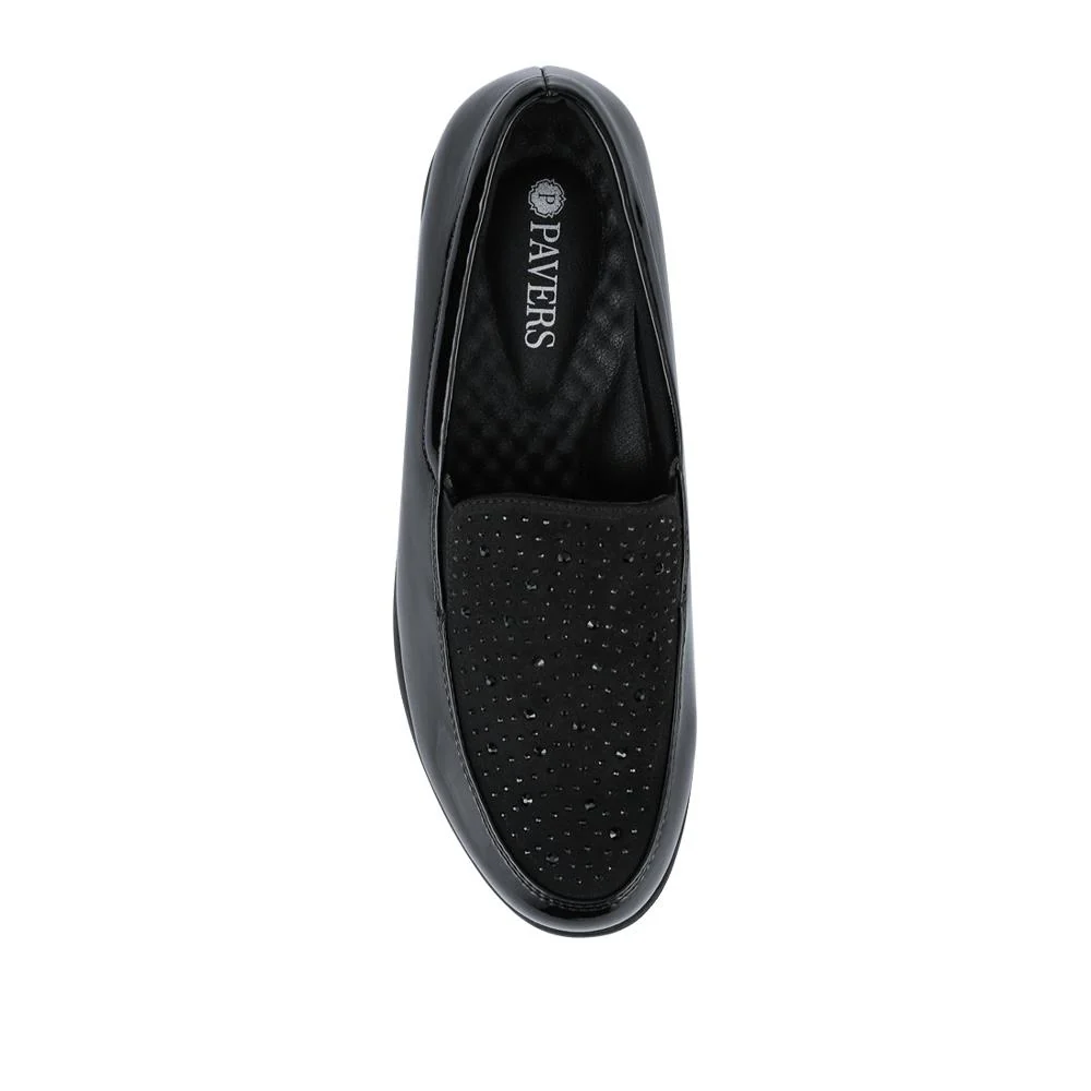 Embellished Slip-On Wedge Shoes - WK42000 / 327 951 - Black Patent - Image 4