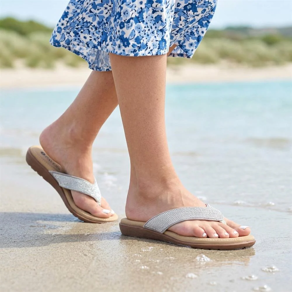 Embellished Toe Post Sandals - BAIZH39079 / 325 558 - Silver - Image 2