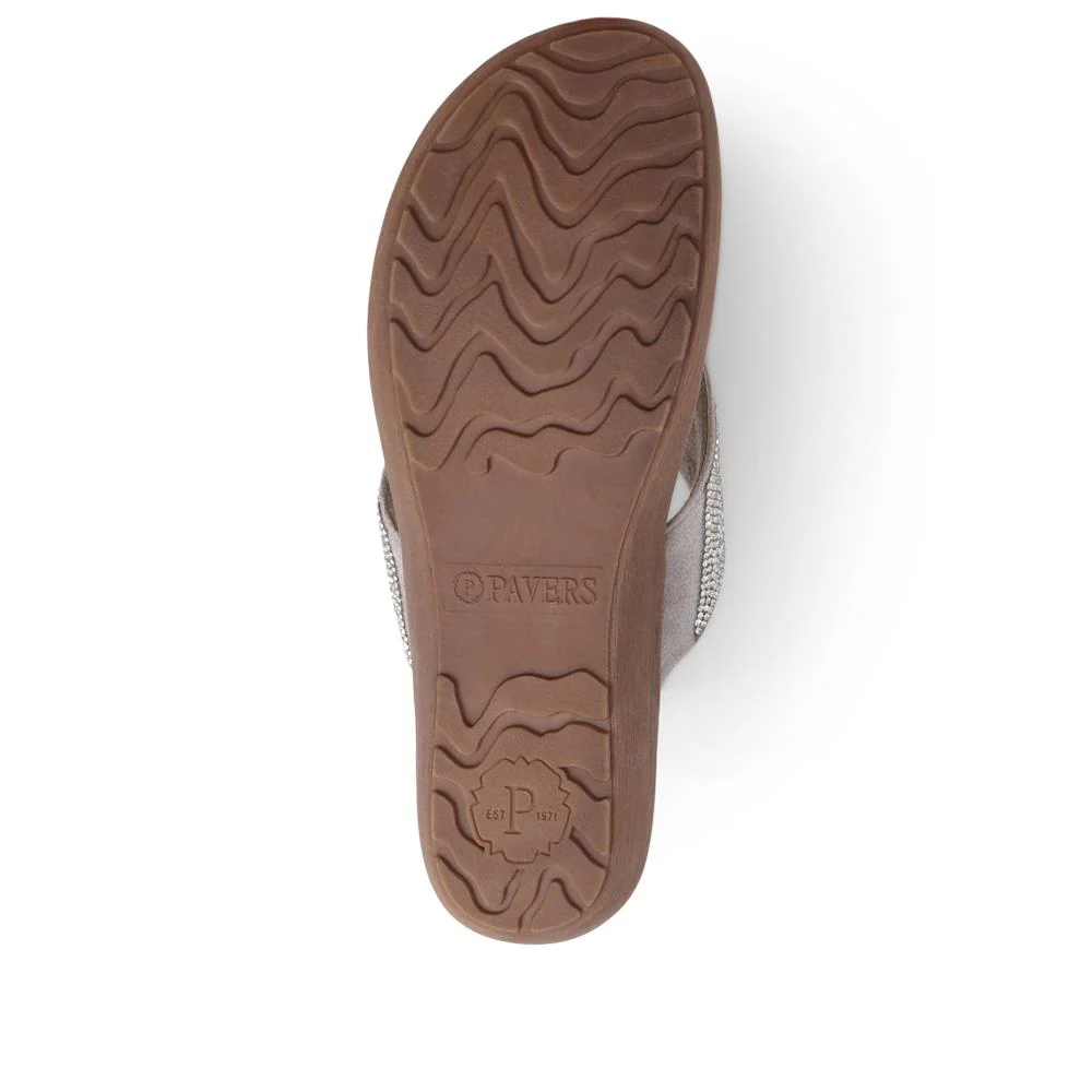 Embellished Toe Post Sandals - BAIZH39079 / 325 558 - Silver - Image 5