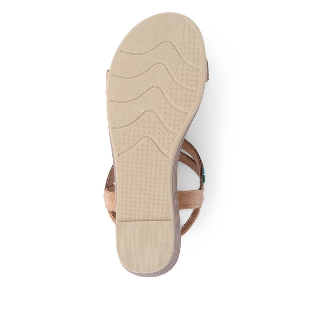 Embellished Wedge Sandals - BAIZH39071 / 325 102 - Camel - Image 4
