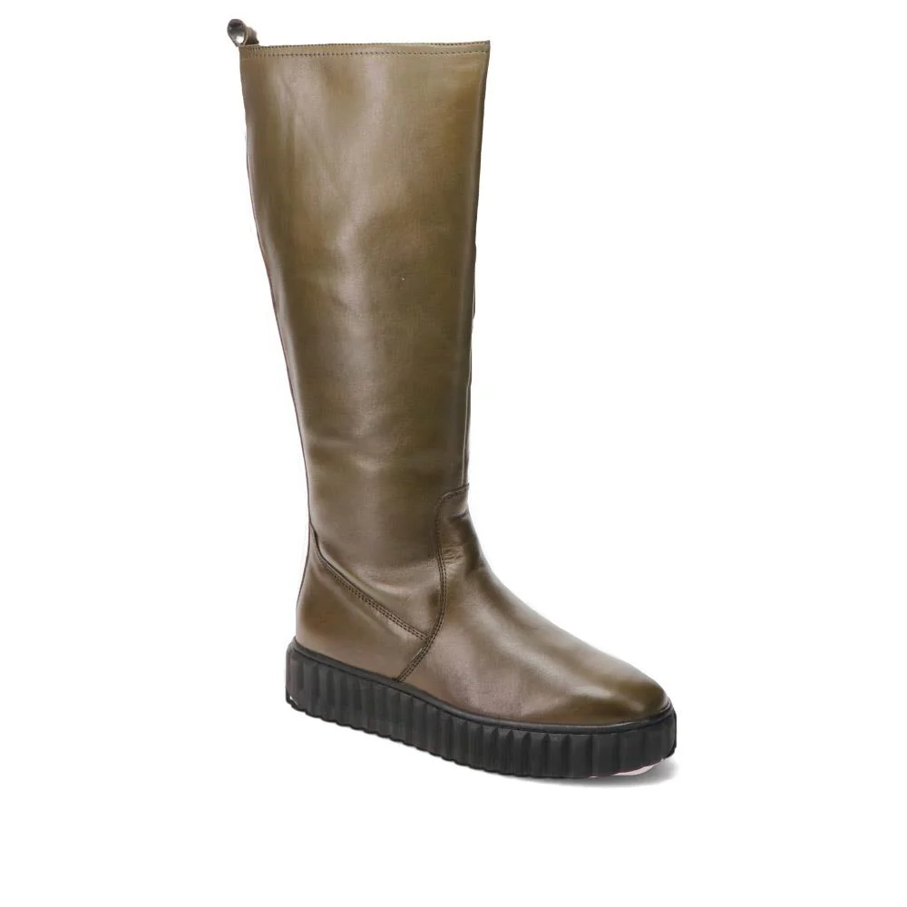 Erith Leather Long Boots - ERITH / 326 179 - Olive
