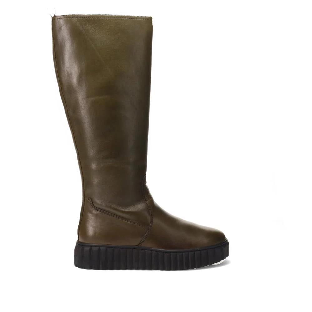 Erith Leather Long Boots - ERITH / 326 179 - Olive - Image 2
