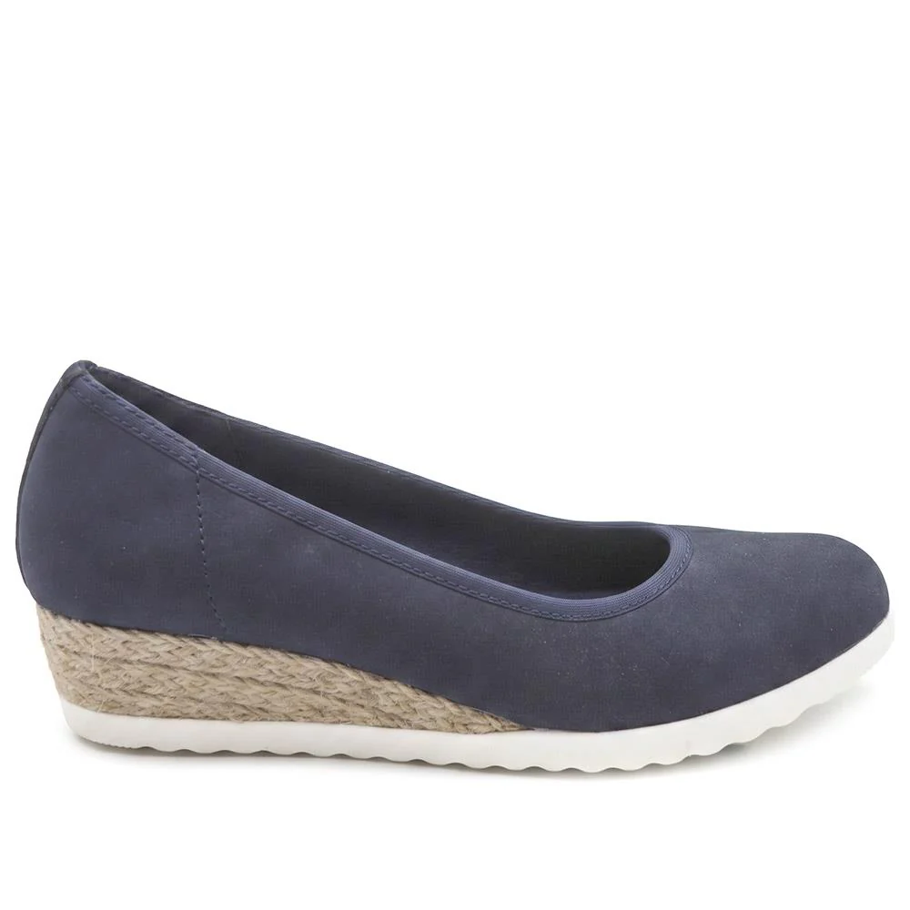 Espadrille Trim Wedge Pumps - WBINS43008 / 329 175 - Navy - Image 3