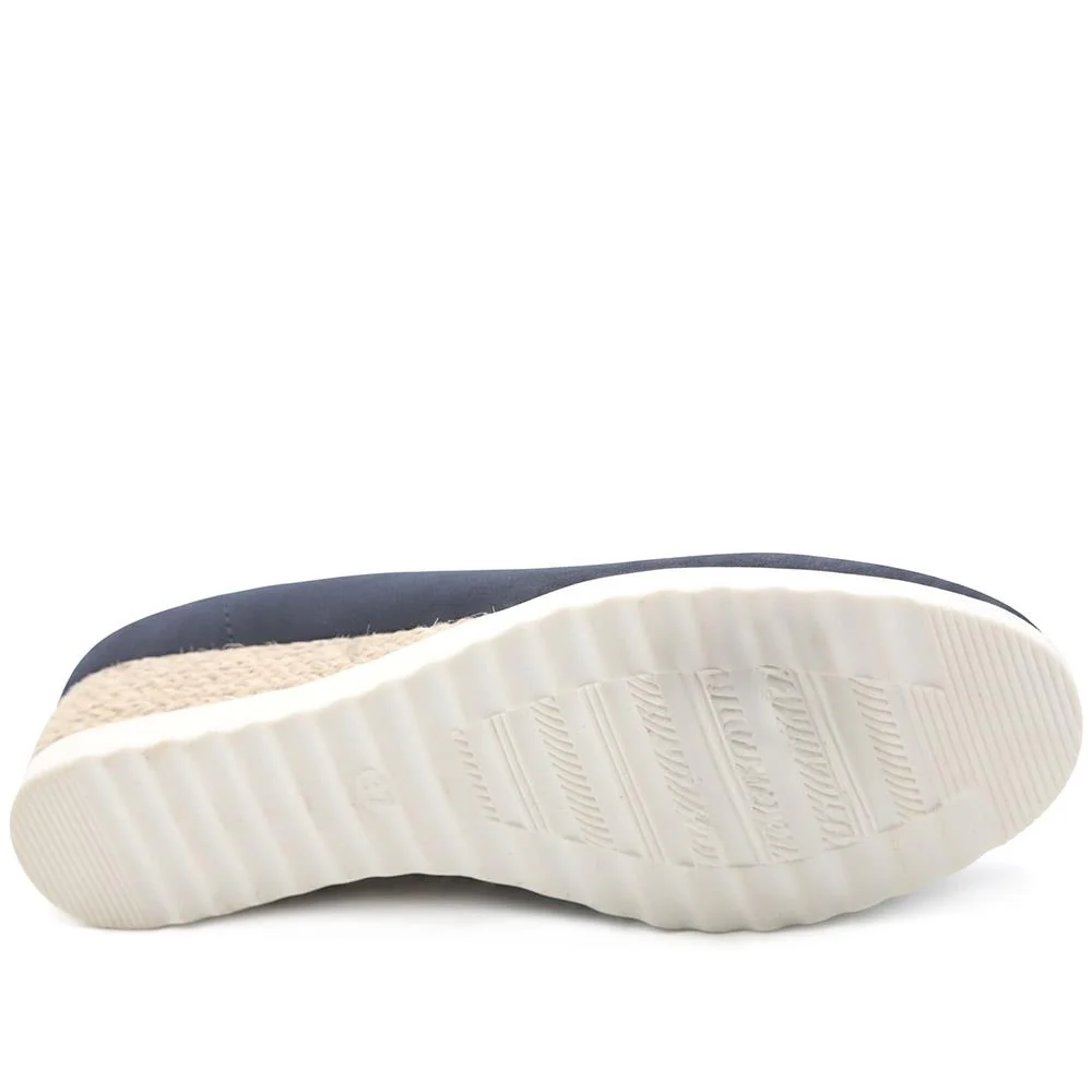 Espadrille Trim Wedge Pumps - WBINS43008 / 329 175 - Navy - Image 6