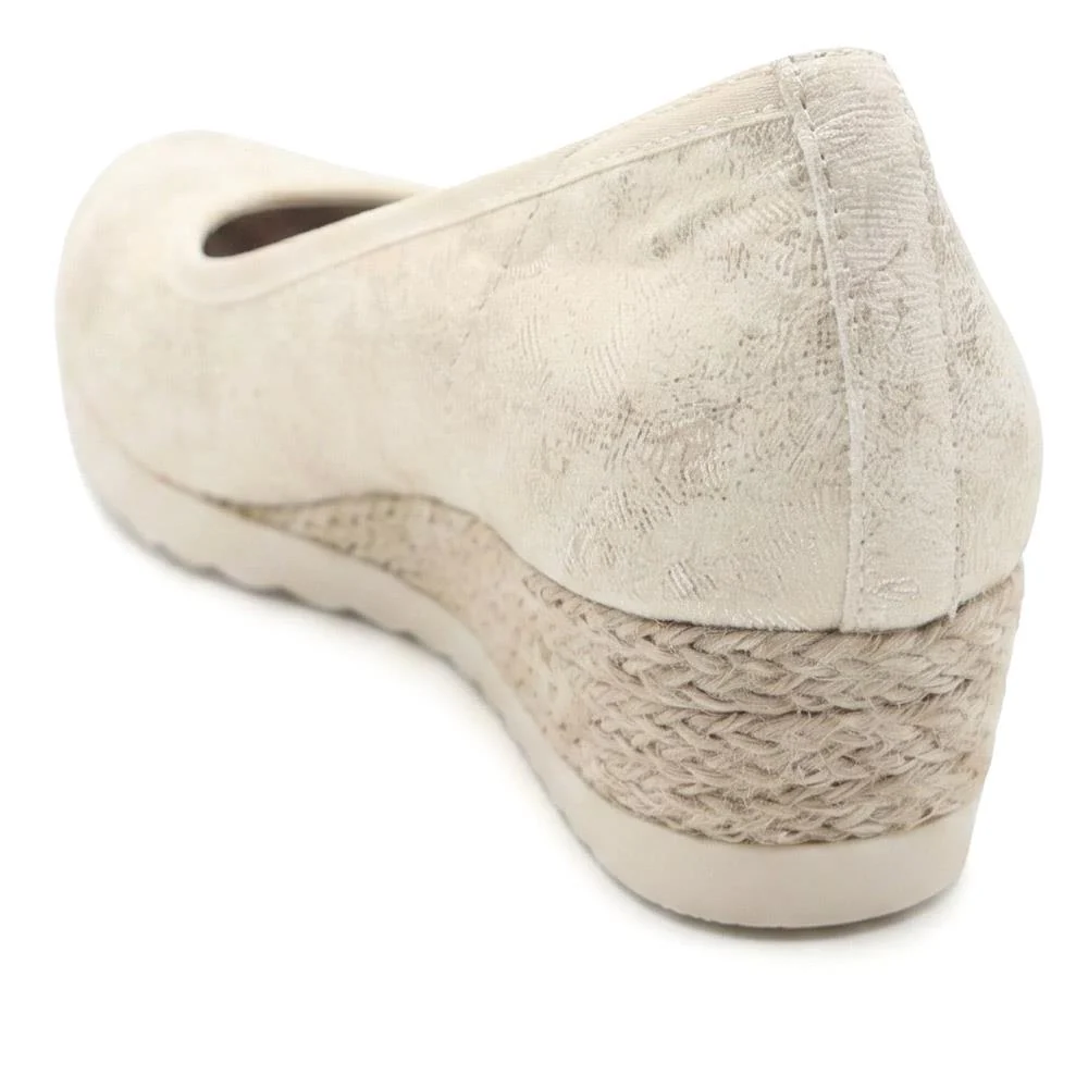 Espadrille Trim Wedge Pumps - WBINS43008 / 329 175 - Soft Gold - Image 4