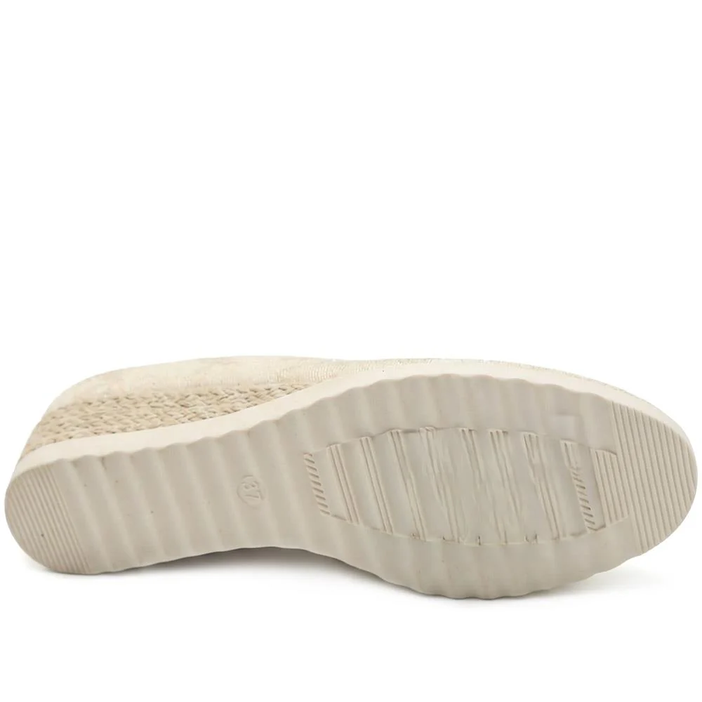 Espadrille Trim Wedge Pumps - WBINS43008 / 329 175 - Soft Gold - Image 6