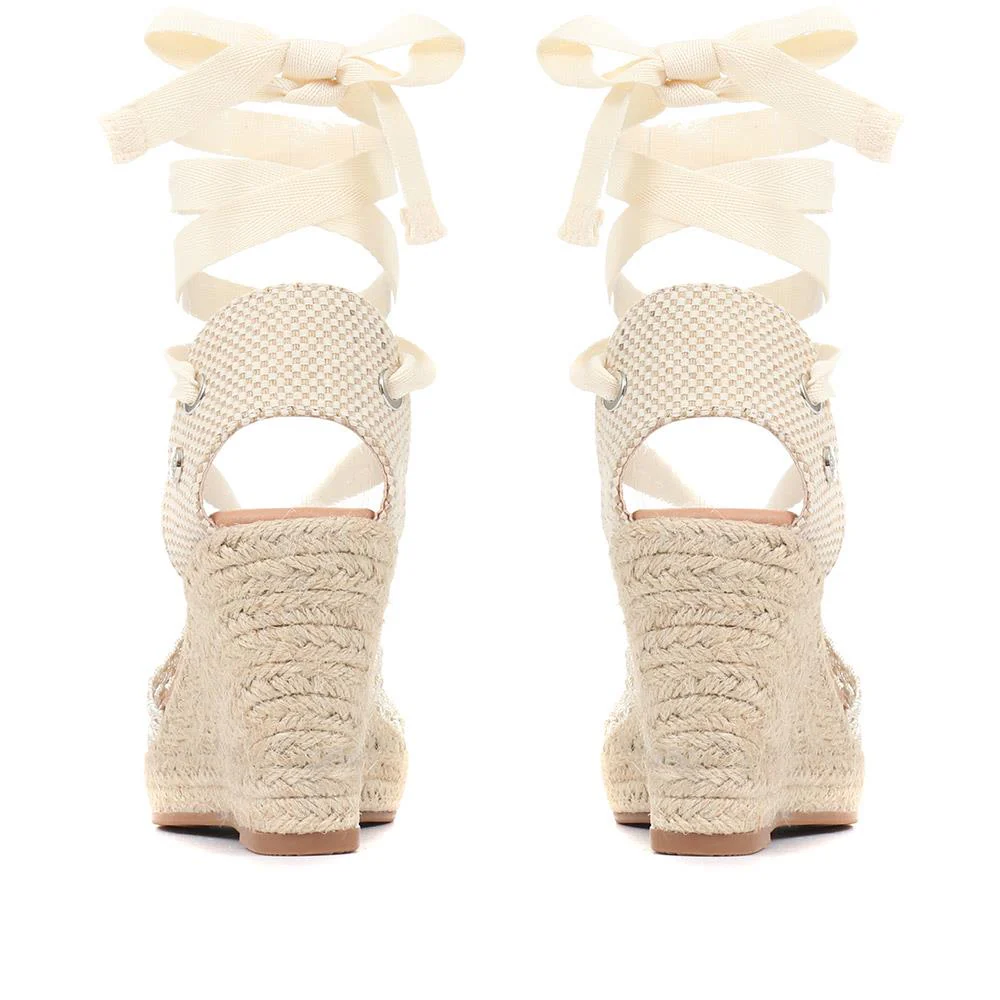 Espadrille Wedge Sandals - XTI35519 / 322 155 - Off White - Image 3