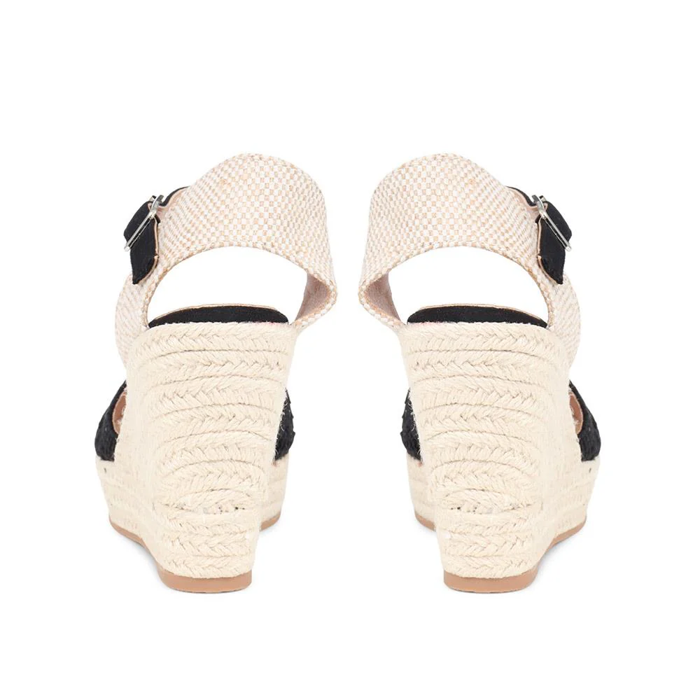 Espadrille Wedge Sandals - XTI37510 / 323 880 - Black - Image 3