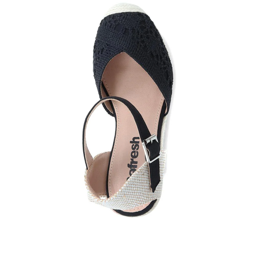 Espadrille Wedge Sandals - XTI37510 / 323 880 - Black - Image 4