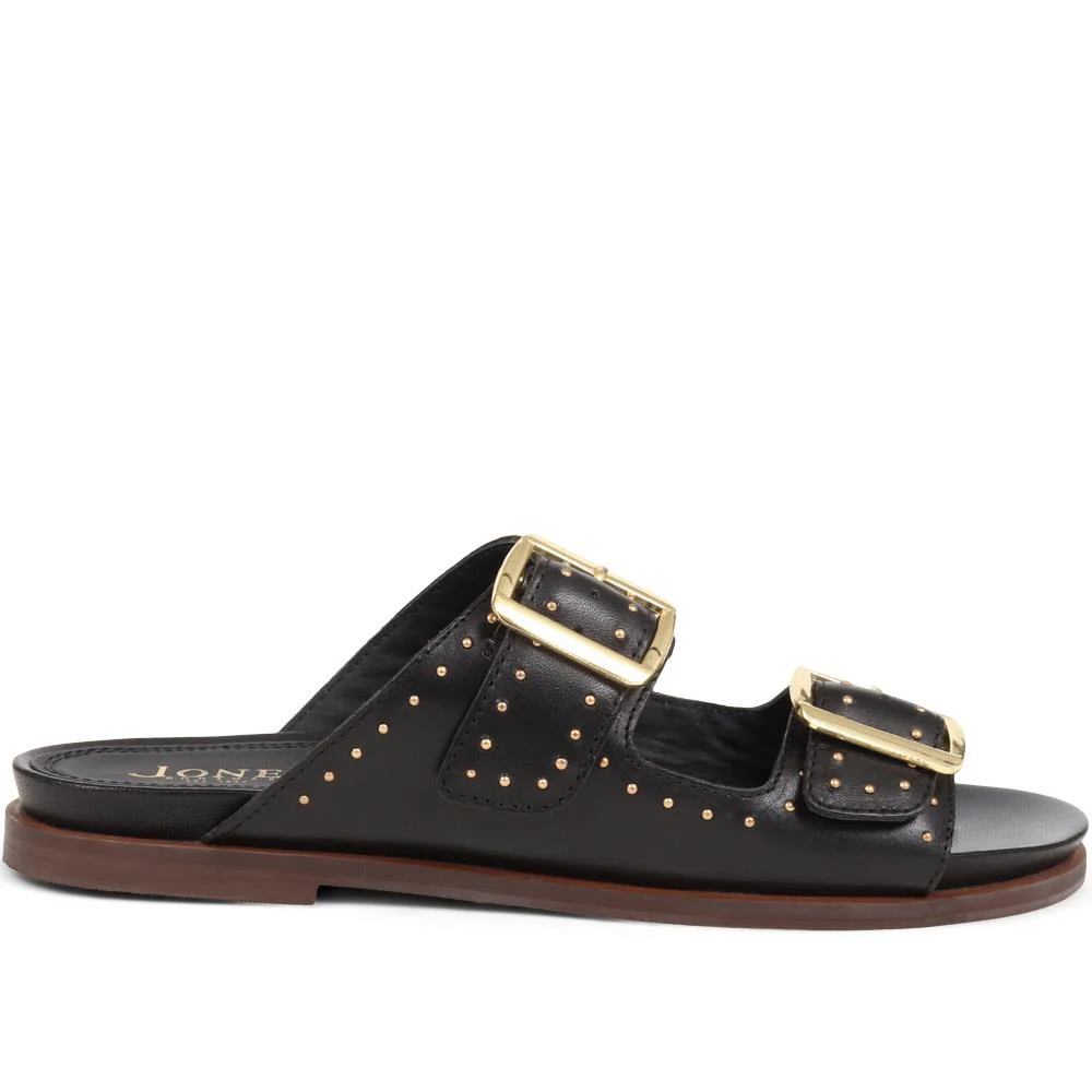 Eugenia Double Buckle Mules - EUGENIA / 323 391 - Black - Image 2