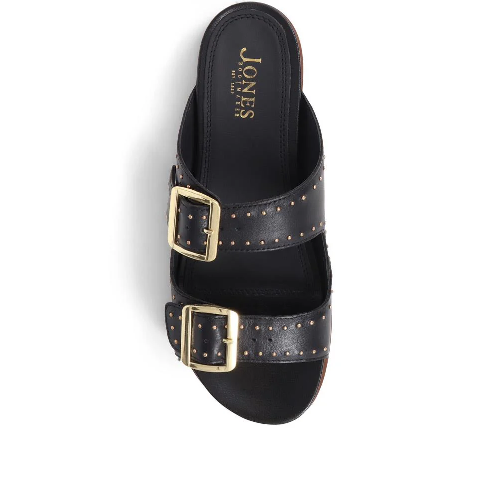 Eugenia Double Buckle Mules - EUGENIA / 323 391 - Black - Image 4