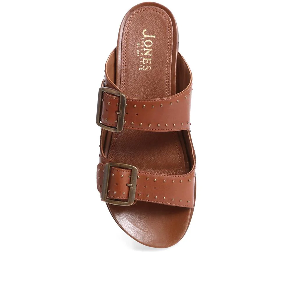 Eugenia Double Buckle Mules - EUGENIA / 323 391 - Tan - Image 4