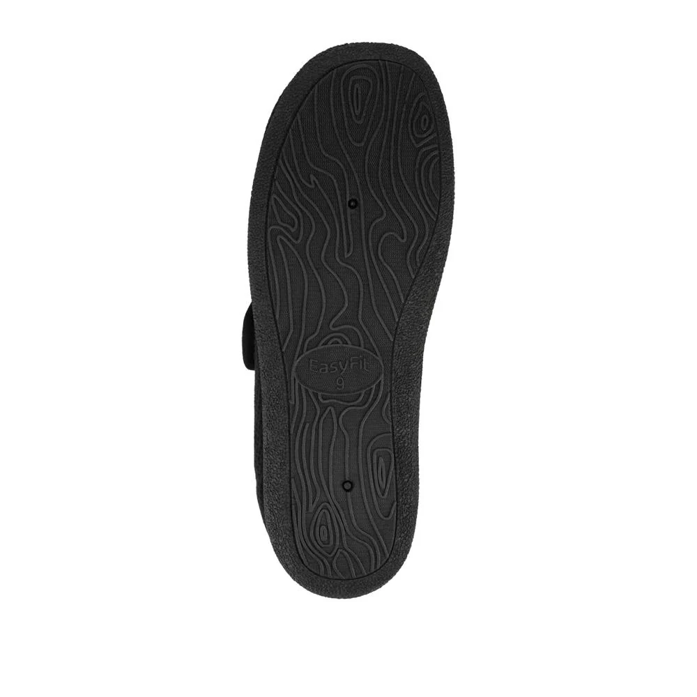 EasyFit Extra Wide Adjustable Fit Slippers - MALCOLM / 328 329 - Black - Image 5
