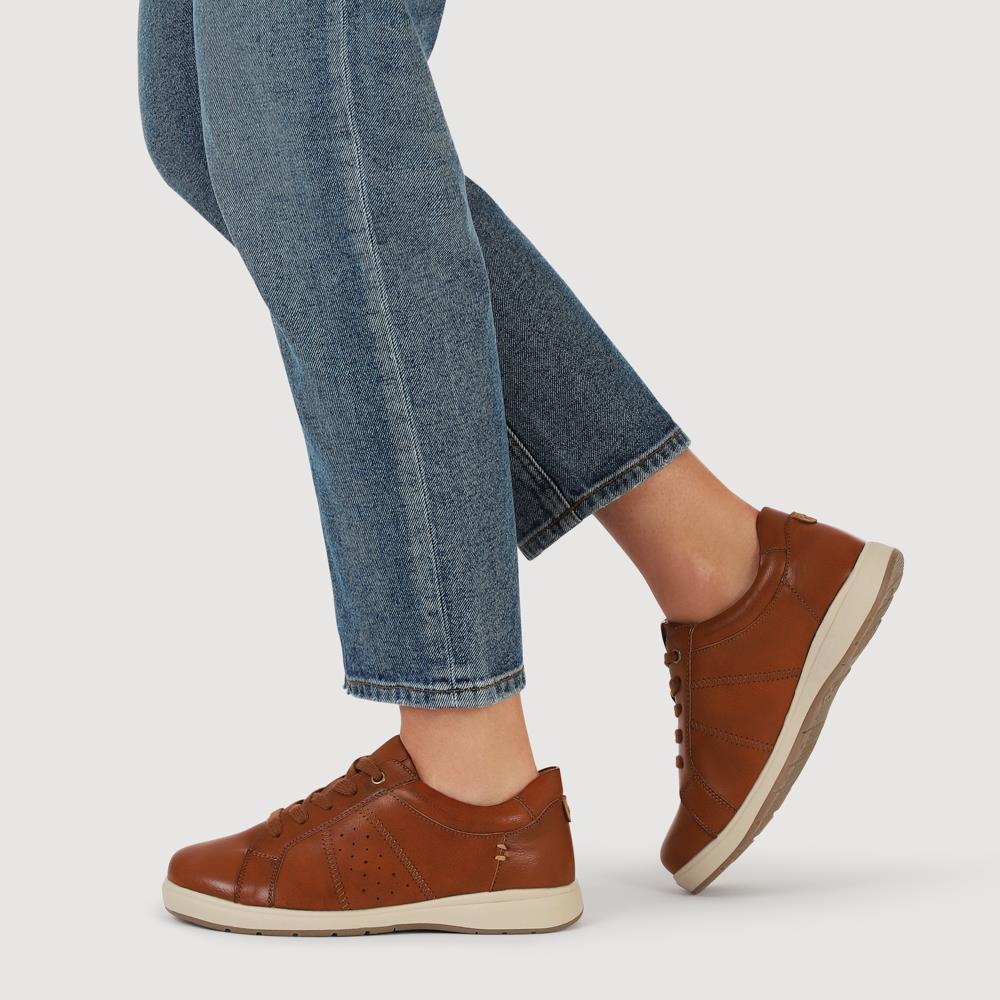 Extra-Wide Casual Lace-Up Shoes - BEANKA / 327 154 - Brown - Image 5