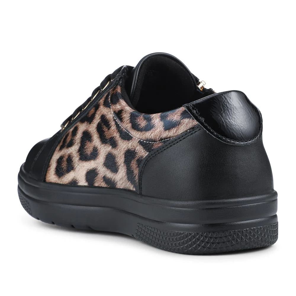 Extra Wide Chunky Trainers - ITALIA / 326 313 - Black Leopard - Image 3