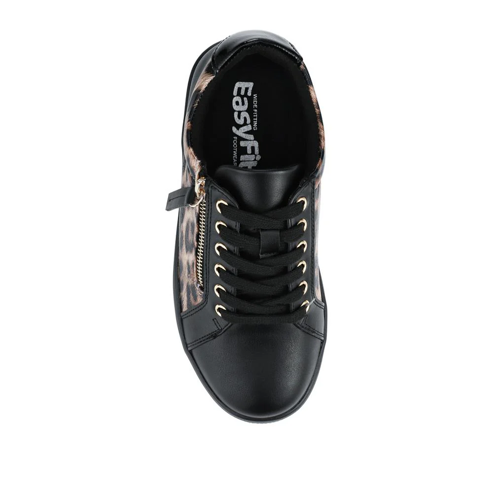 Extra Wide Chunky Trainers - ITALIA / 326 313 - Black Leopard - Image 4