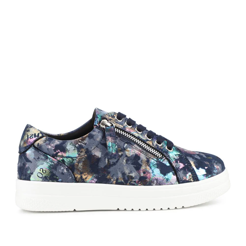 Extra Wide Chunky Trainers - ITALIA / 326 313 - Navy Floral - Image 2