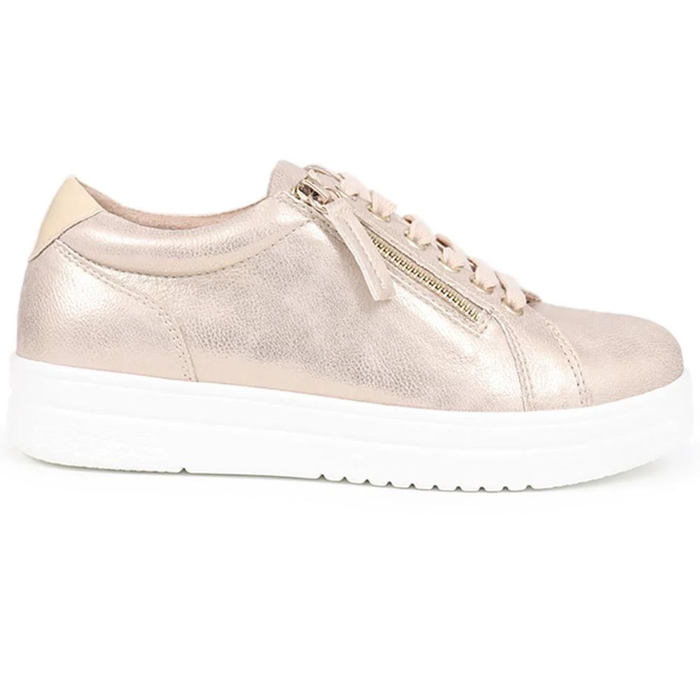 Extra Wide Chunky Trainers - ITALIA / 326 313 - Soft Gold - Image 3