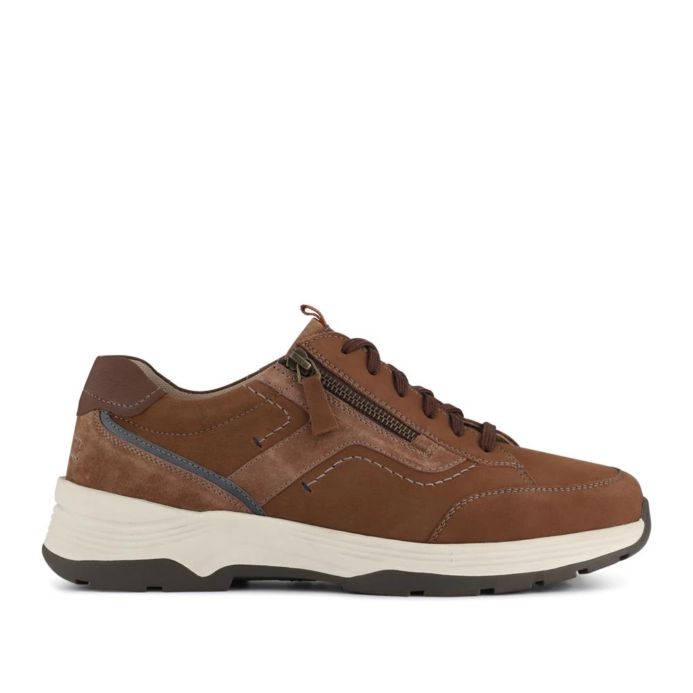 Extra-Wide Dual-Fasten Trainers - ANDY / 327 070 - Brown - Image 2