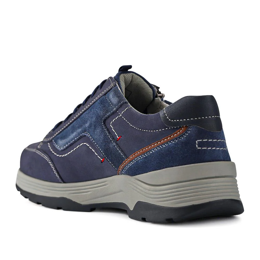 Extra-Wide Dual-Fasten Trainers - ANDY / 327 070 - Navy - Image 3