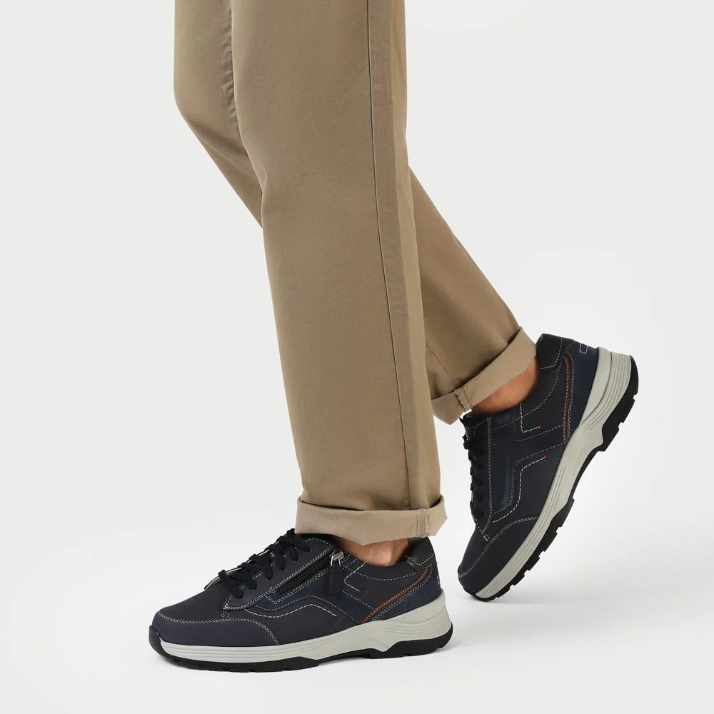 Extra-Wide Dual-Fasten Trainers - ANDY / 327 070 - Navy - Image 5