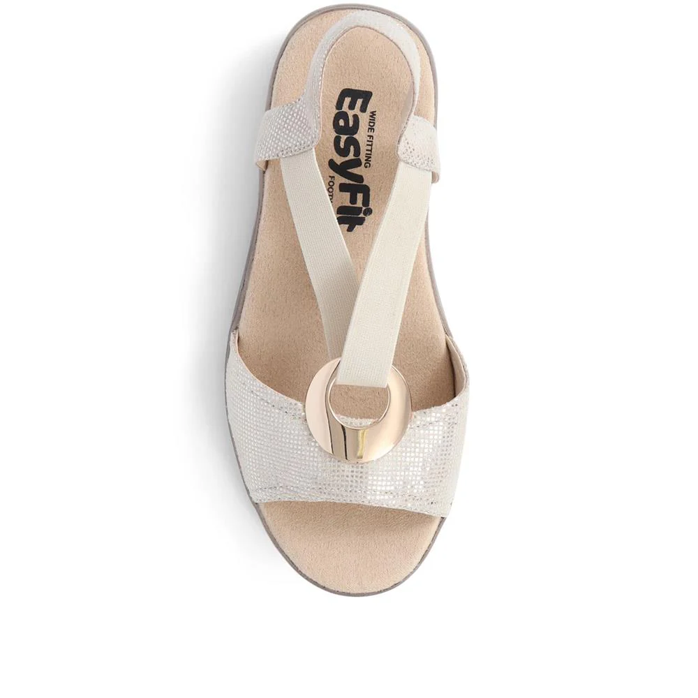 Extra-Wide Elasticated Sandals - CAROLA / 325 591 - Gold - Image 5