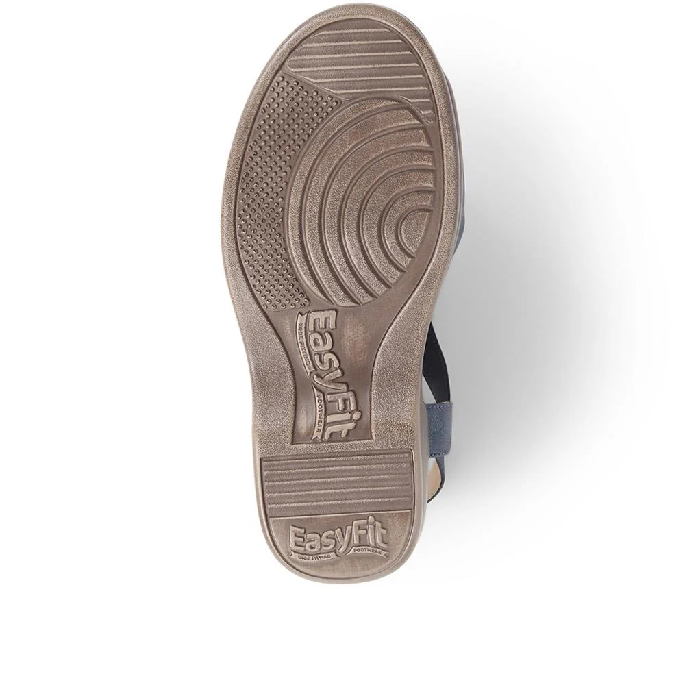Extra-Wide Elasticated Sandals - CAROLA / 325 591 - Navy - Image 4