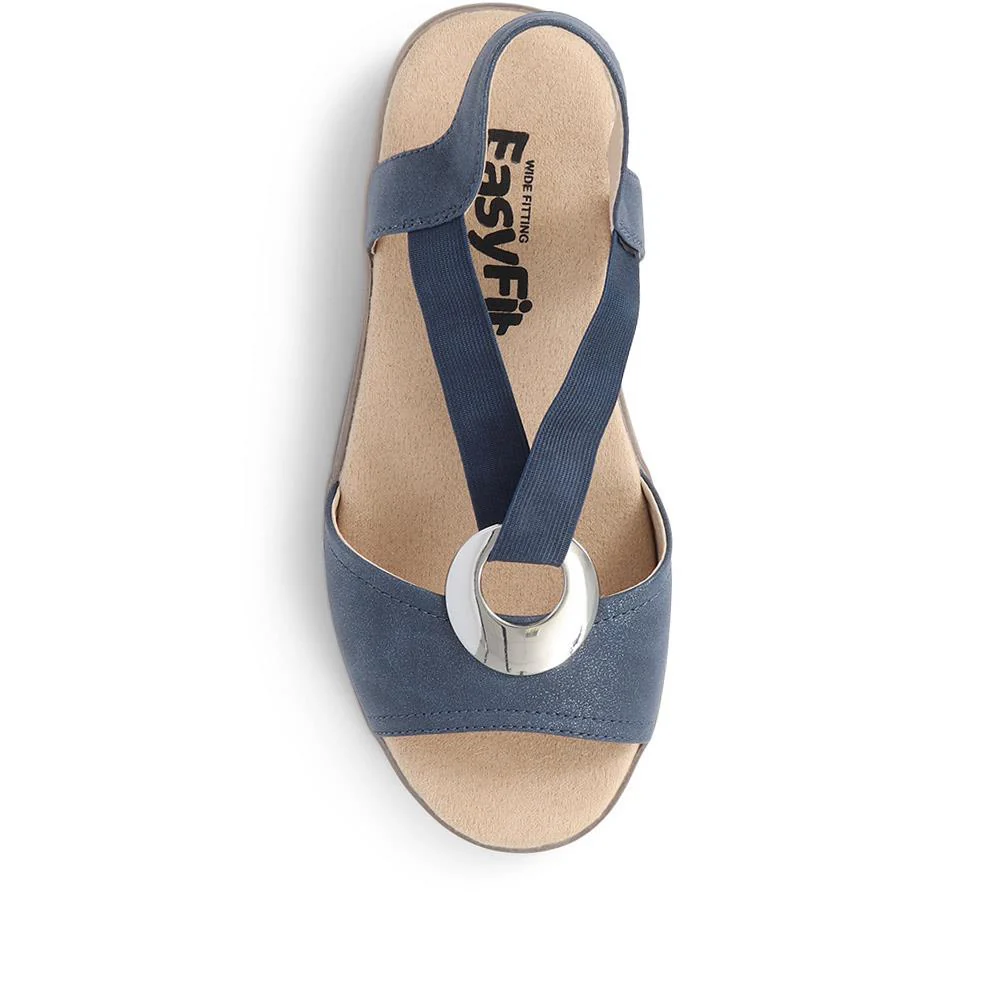 Extra-Wide Elasticated Sandals - CAROLA / 325 591 - Navy - Image 5