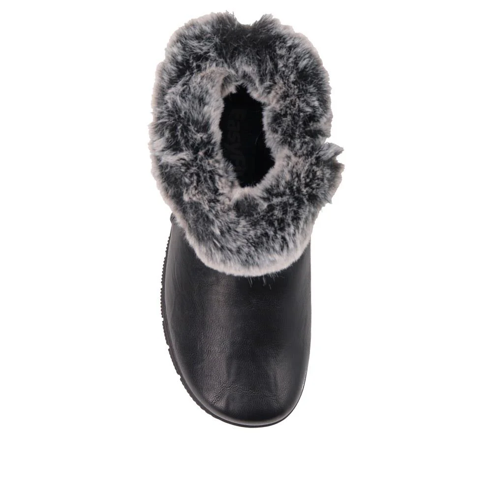Extra-Wide Faux-Fur Cuff Ankle Boots - BELL / 326 119 - Black - Image 5