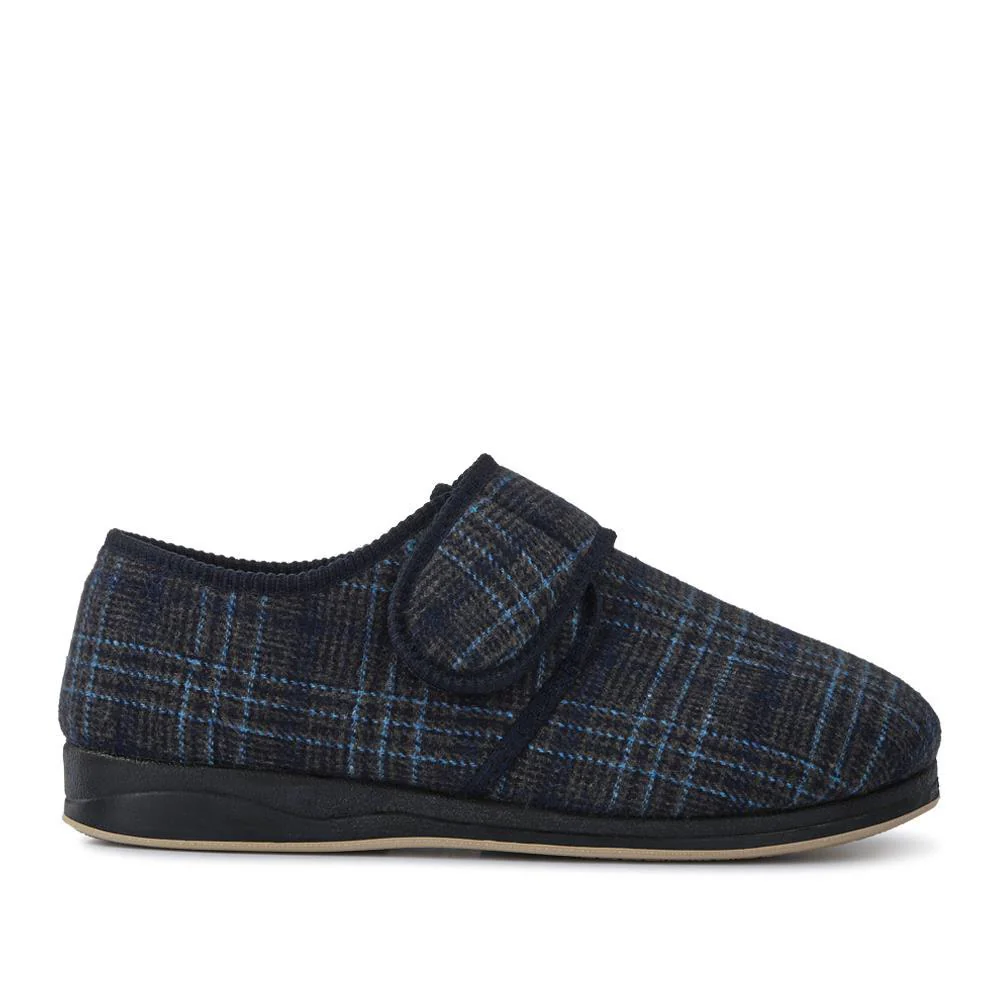 Extra-Wide Faux-Fur-Lined Slippers - AUGUST / 328 471 - Navy Multi - Image 2