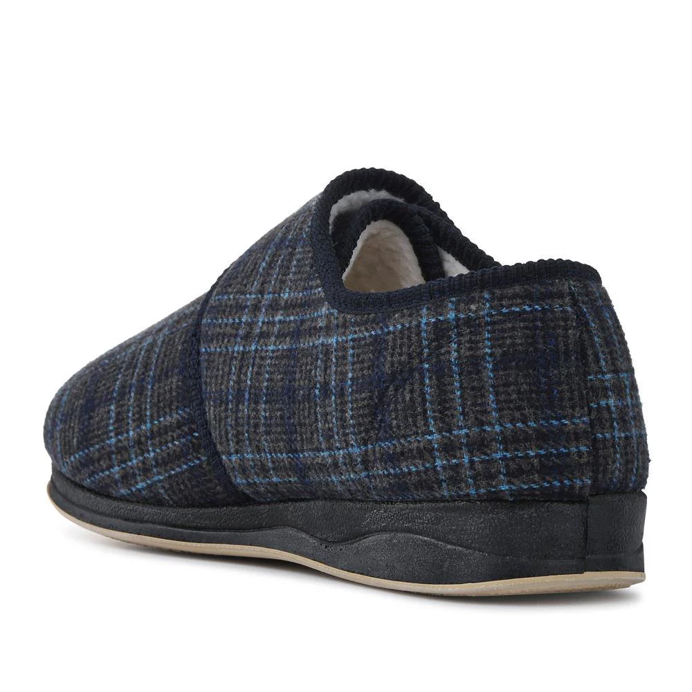 Extra-Wide Faux-Fur-Lined Slippers - AUGUST / 328 471 - Navy Multi - Image 3