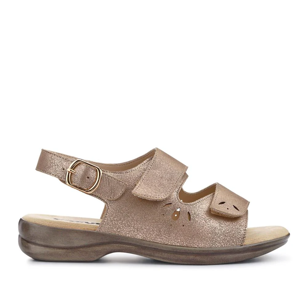 Extra-Wide Fit Adjustable Slingback Sandals - DIVINA / 321 458 - Gold - Image 2