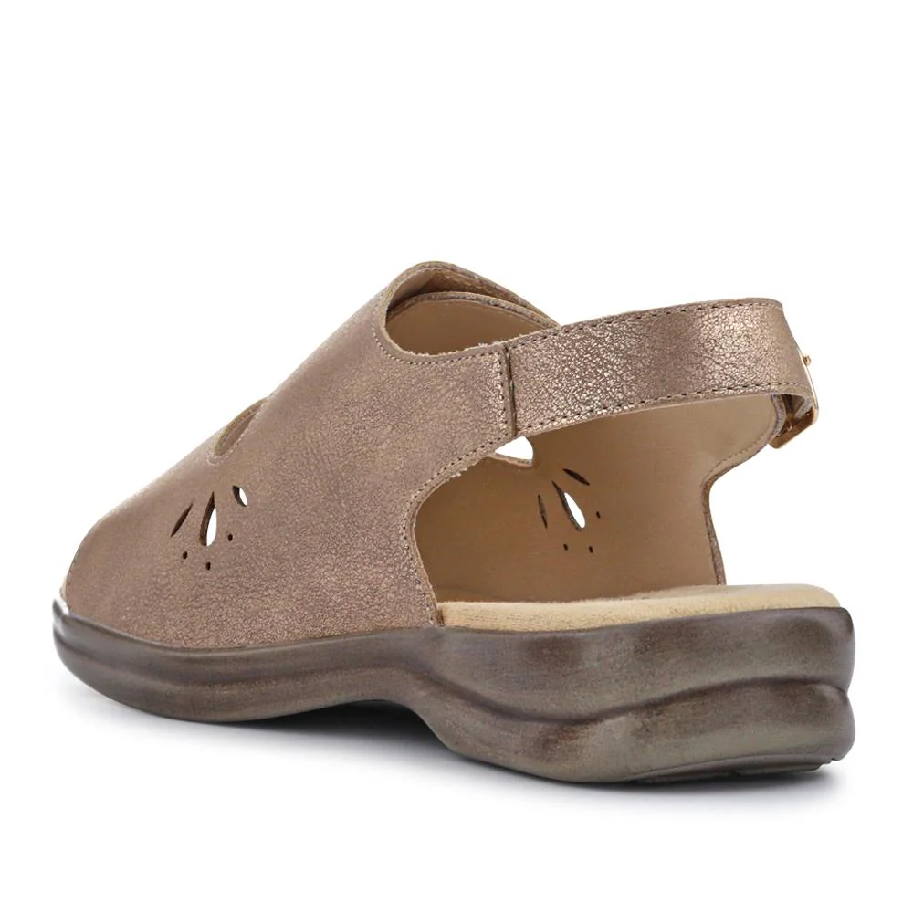 Extra-Wide Fit Adjustable Slingback Sandals - DIVINA / 321 458 - Gold - Image 3
