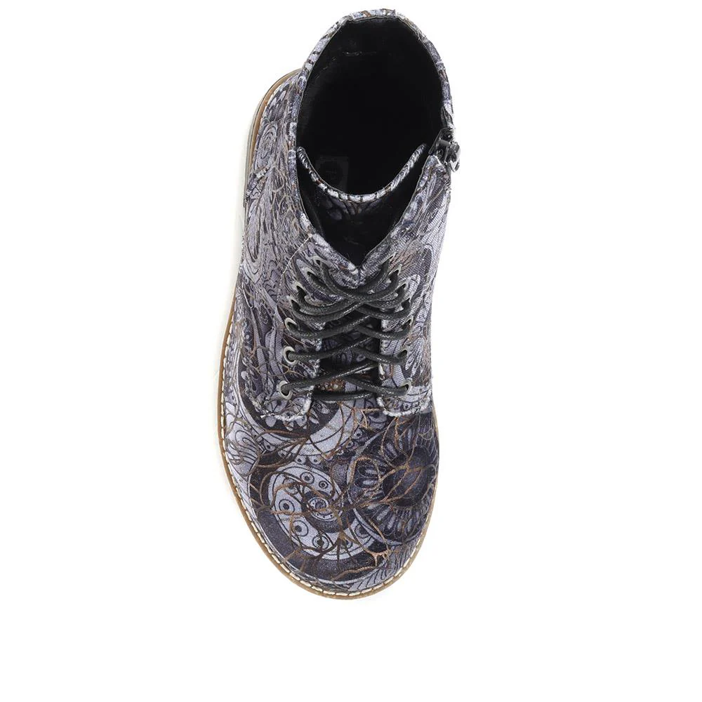 Extra-Wide Fit Boots - ANDOVER / 322 708 - Navy Floral - Image 4