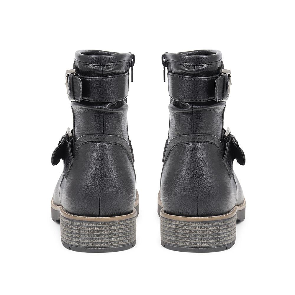 Extra-Wide Fit Buckle Biker Boots - CHRISTY / 324 582 - Black - Image 3