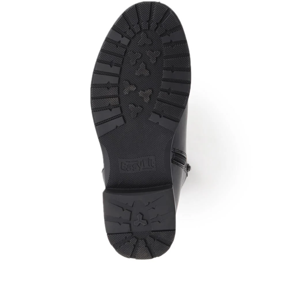 Extra-Wide Fit Buckle Detail Ankle Boots - WILLA / 324 177 - Black - Image 4