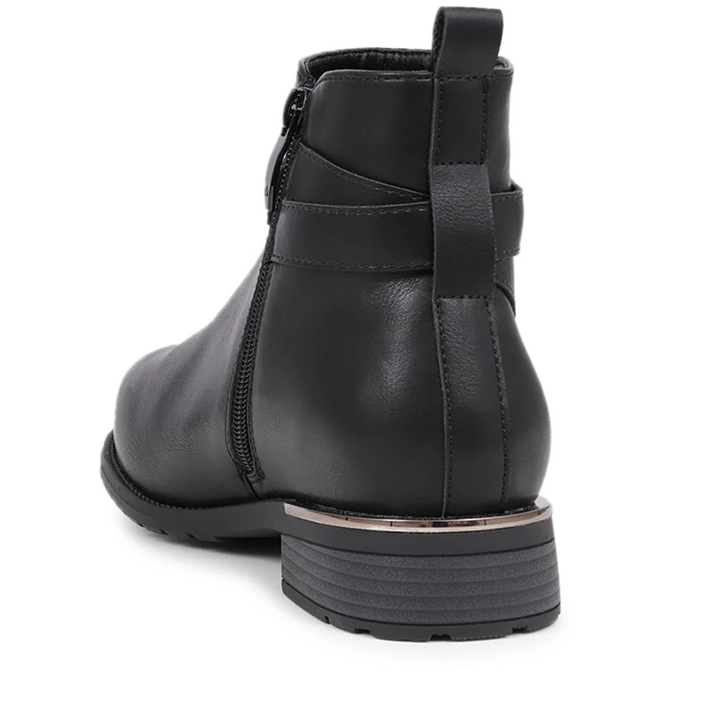 Extra-Wide Fit Buckle Strap Chelsea Boots - WITNEY / 324 178 - Black - Image 3