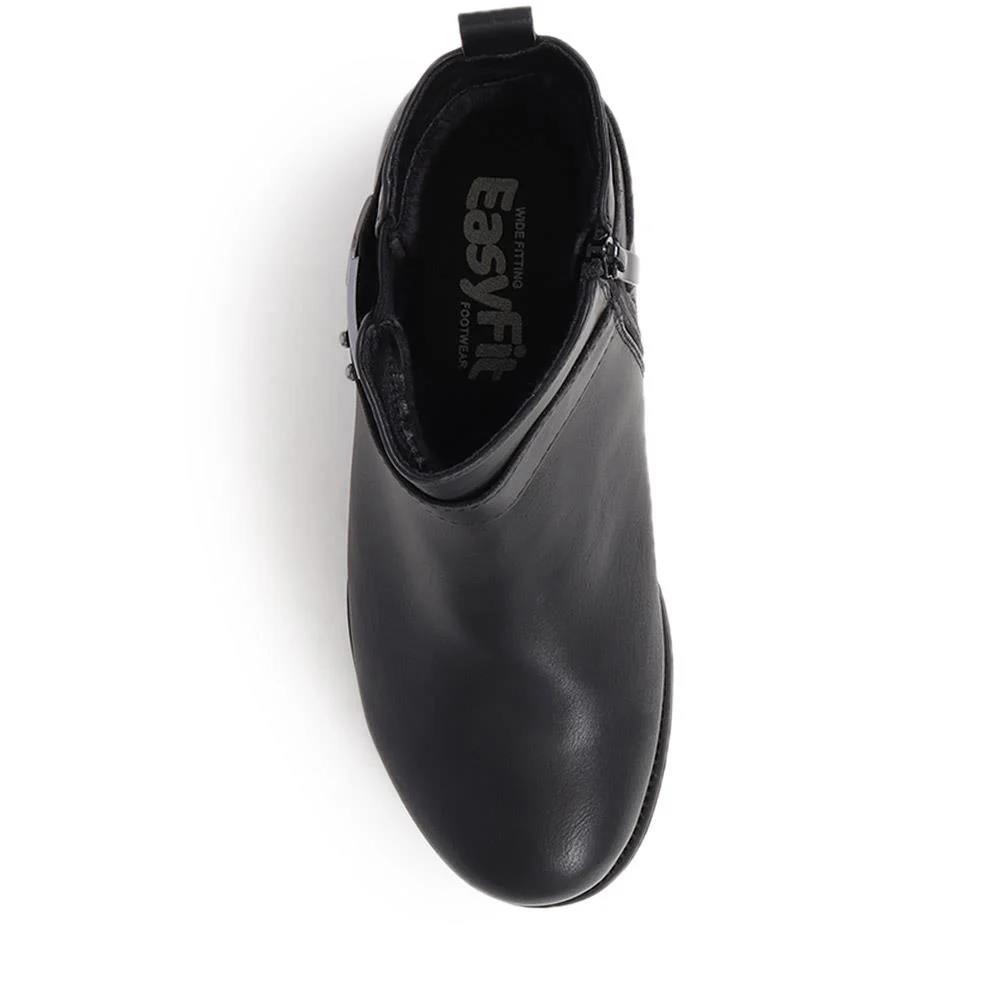 Extra-Wide Fit Buckle Strap Chelsea Boots - WITNEY / 324 178 - Black - Image 4