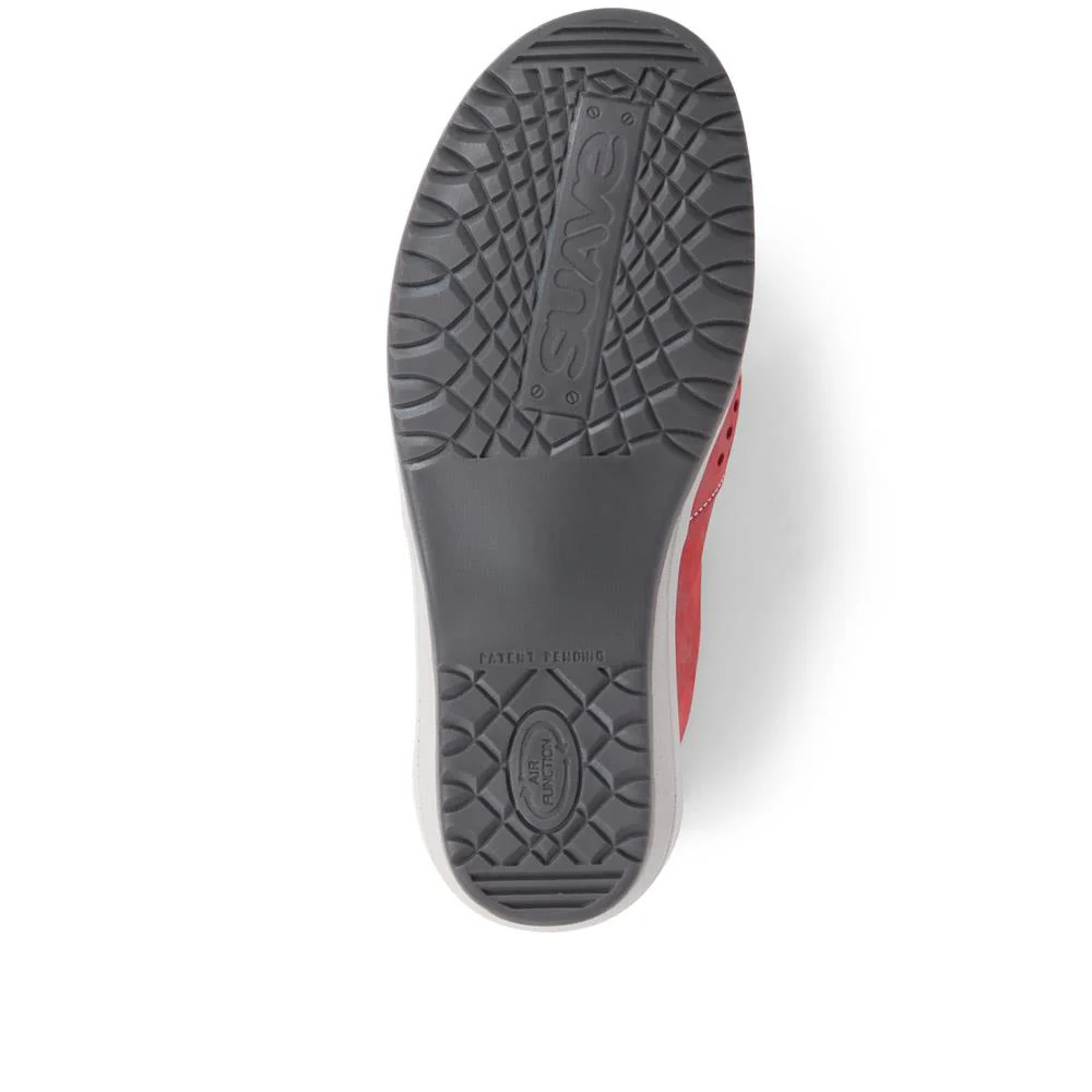 Extra Wide Fit Casual Leather Loafers - CORETTA / 323 875 - Red - Image 4