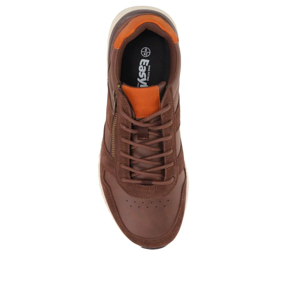 Extra-Wide Fit Casual Trainers - RICHARD / 326 509 - Brown - Image 5