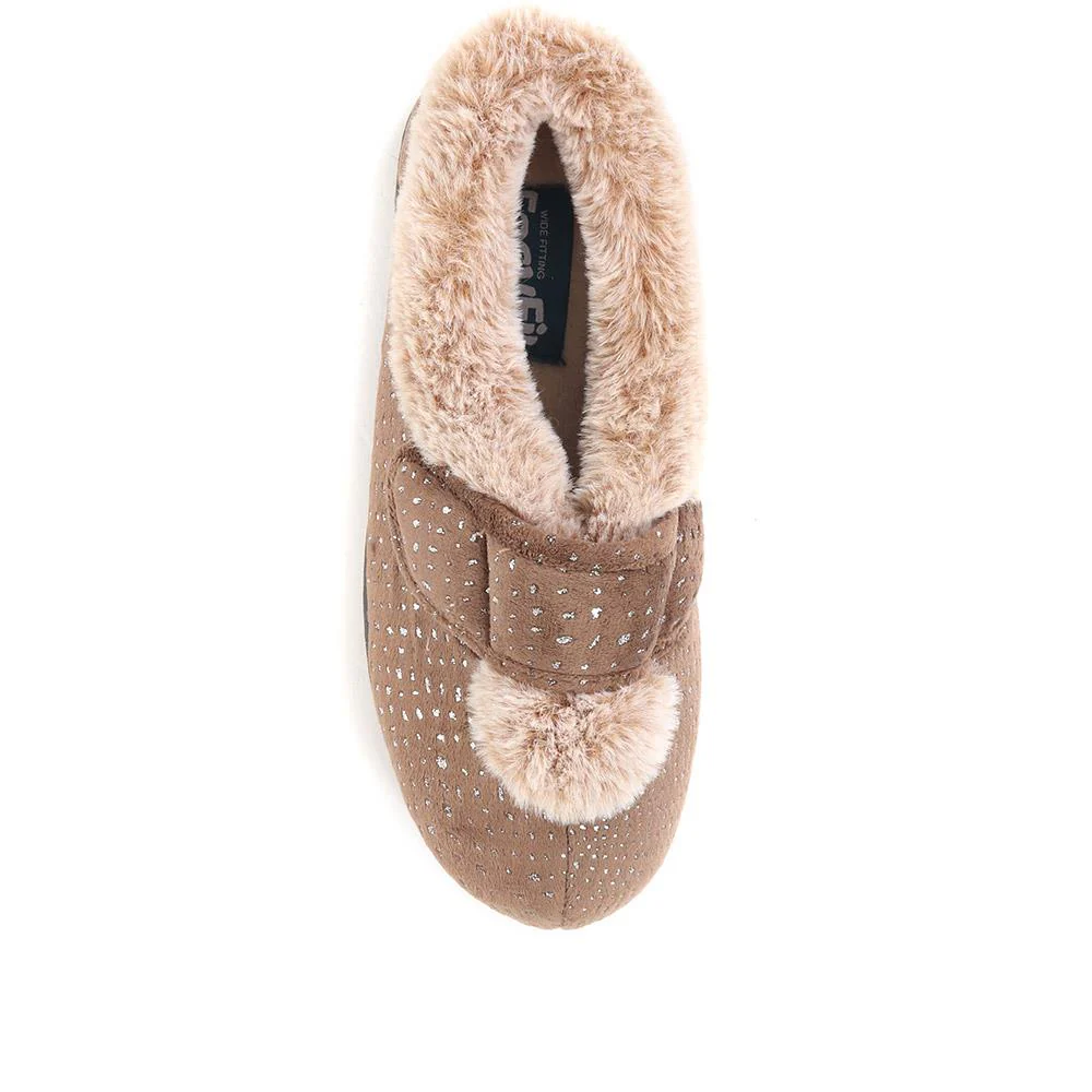 Extra-Wide Fit Cosy Slippers - CELENE / 322 481 - Camel - Image 4