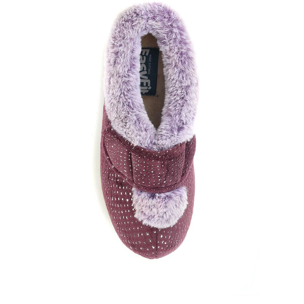 Extra-Wide Fit Cosy Slippers - CELENE / 322 481 - Plum - Image 4