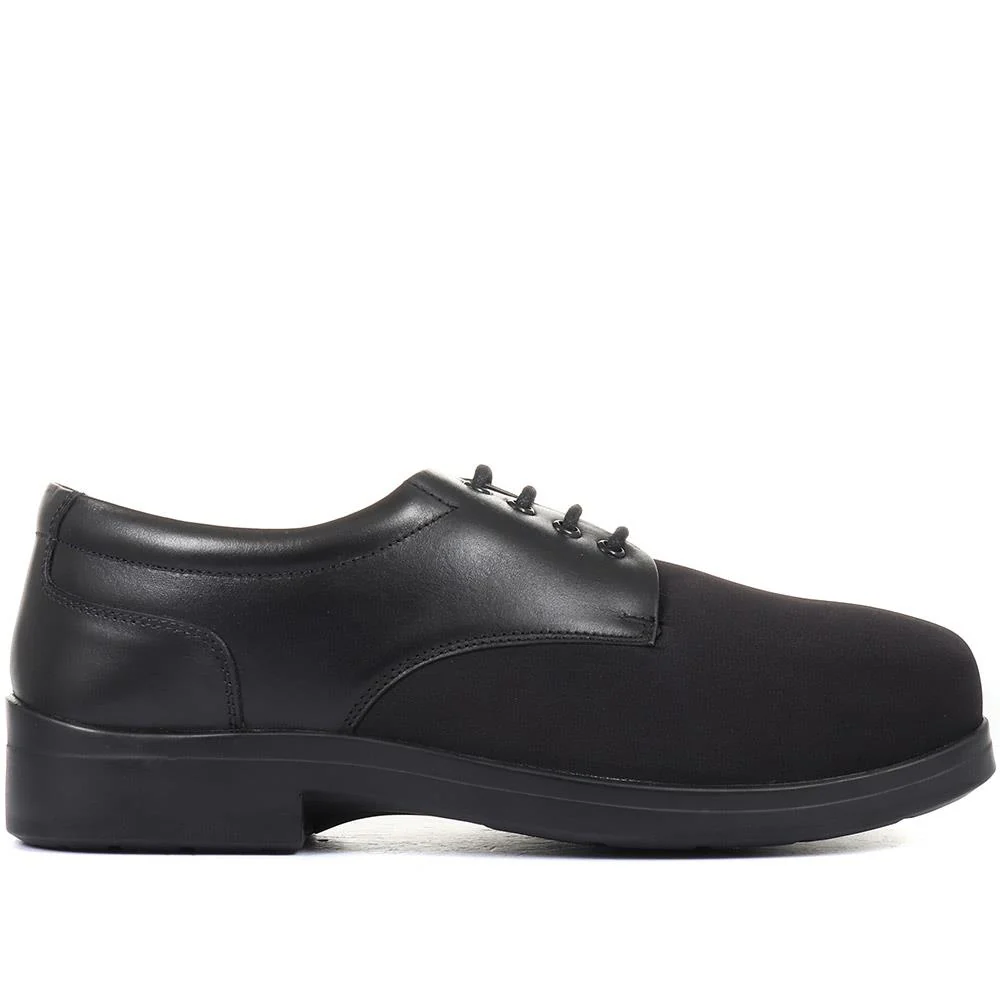 Extra Wide Fit Lace-Up Derby Shoe - ABERTO / 320 929 - Black - Image 2