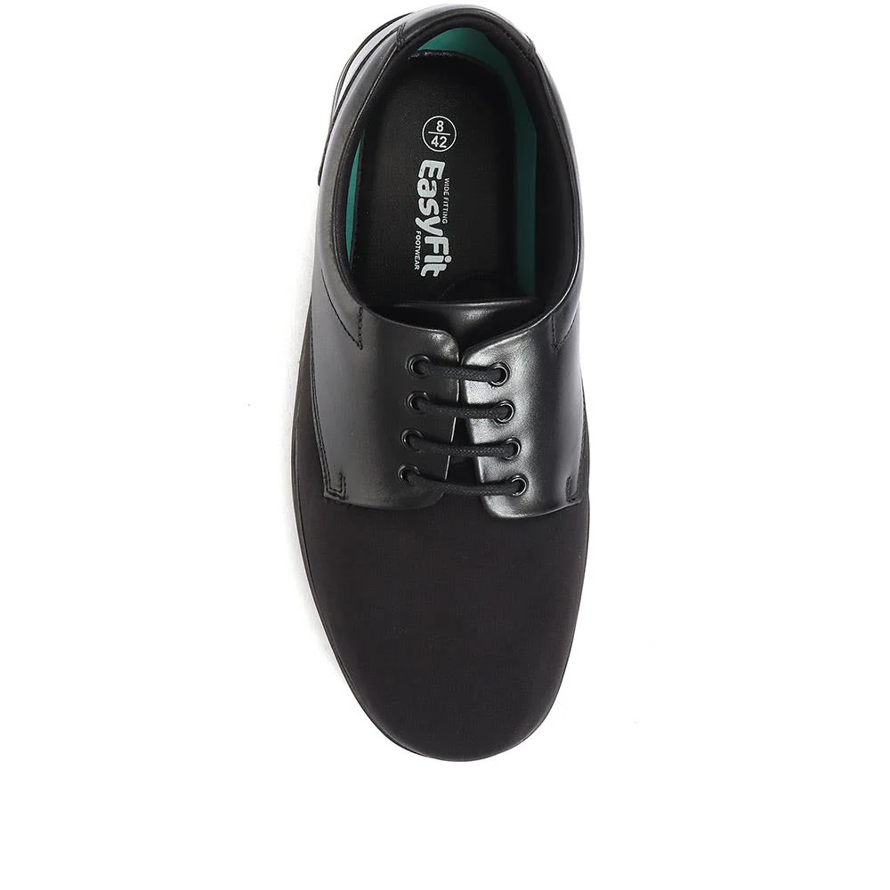 Extra Wide Fit Lace-Up Derby Shoe - ABERTO / 320 929 - Black - Image 4