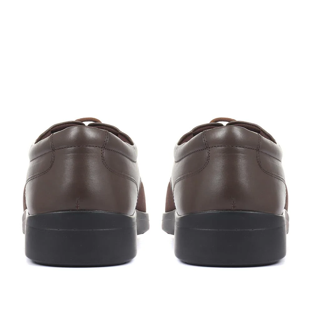 Extra Wide Fit Lace-Up Derby Shoe - ABERTO / 320 929 - Brown - Image 3