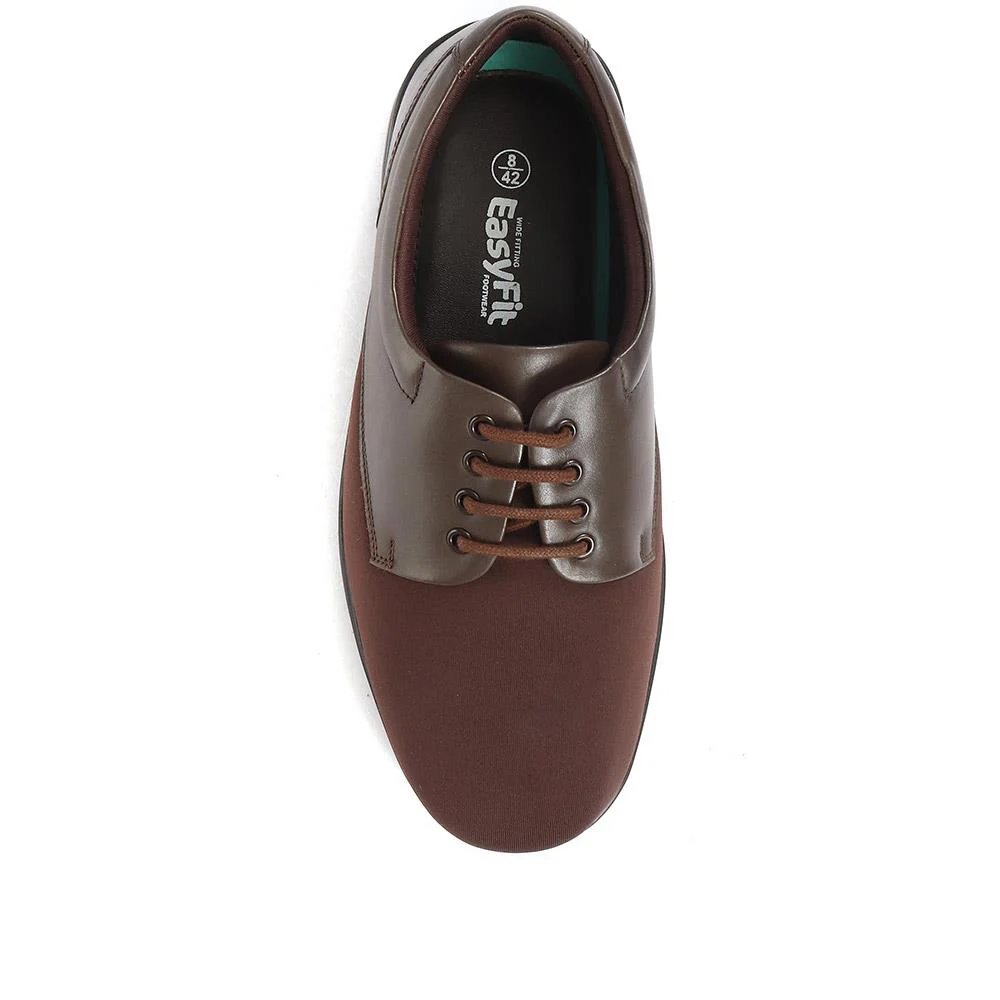 Extra Wide Fit Lace-Up Derby Shoe - ABERTO / 320 929 - Brown - Image 4