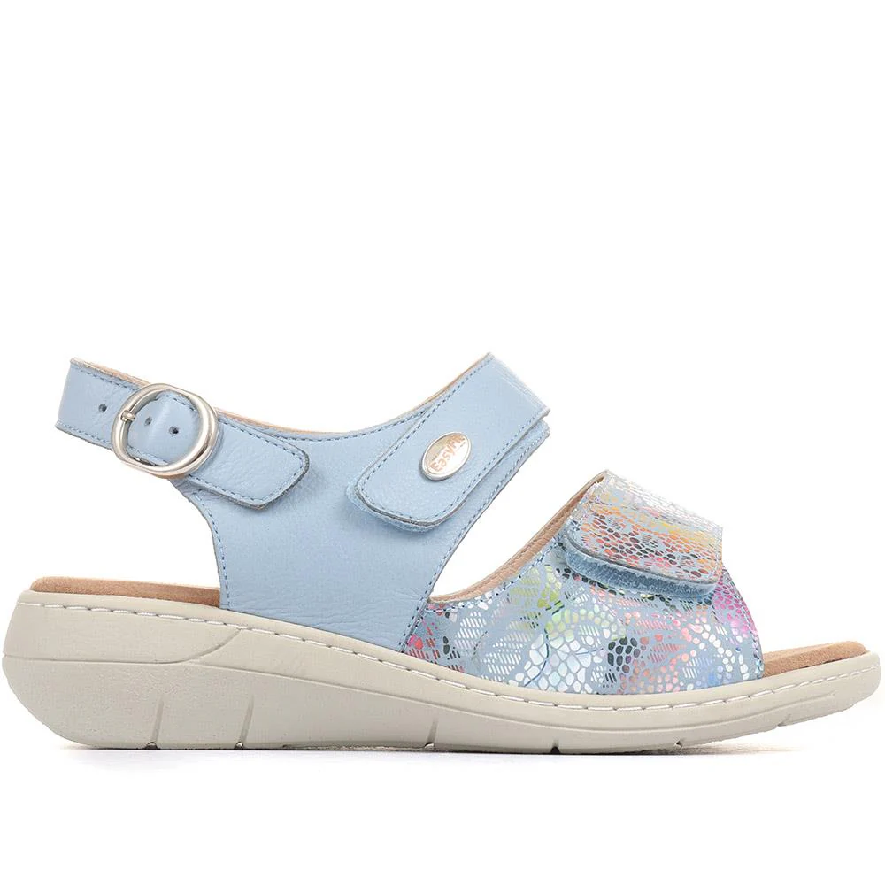 Extra Wide Fit Ladies Sandals - KORA / 320 187 - Denim - Image 2